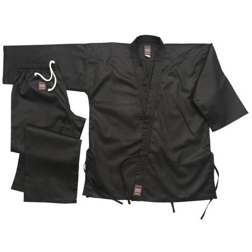 Playwell Mittelschwerer Karate-Anzug, 198 g, Schwarz