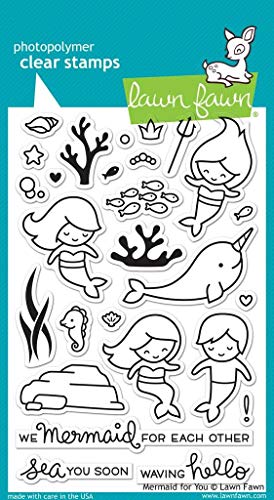 Lawn Fawn Clear Stamps - LF1167 Mermaid For You by Lawn Fawn