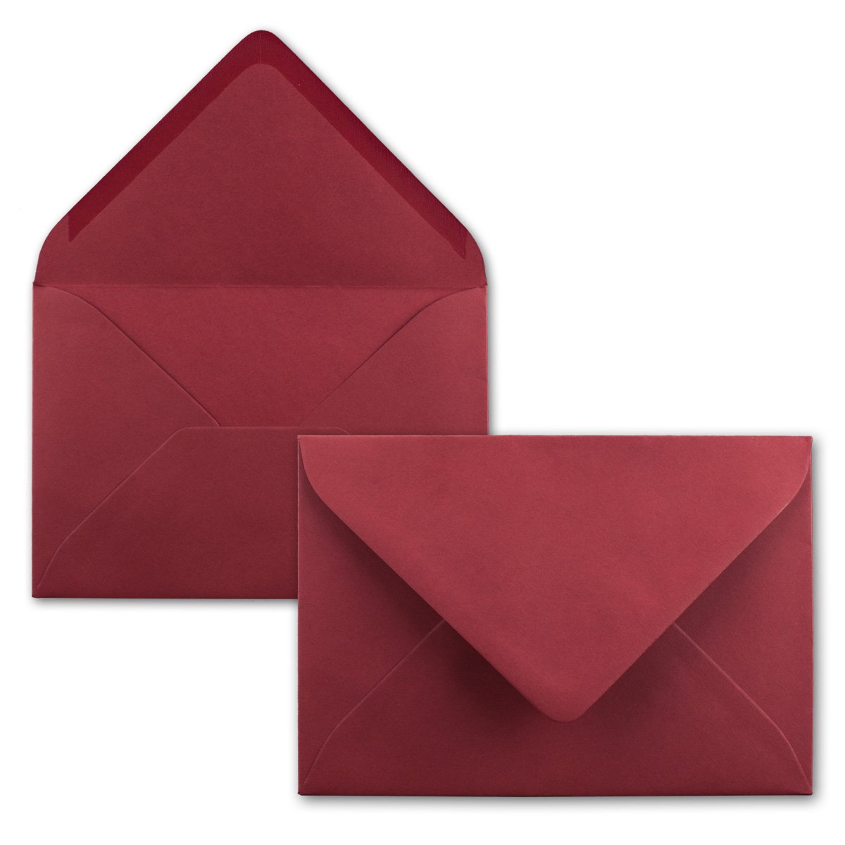 Briefumschläge in Dunkelrot - 150 Stück - DIN C5 Kuverts 22,0 x 15,4 cm - Nassklebung ohne Fenster - Weihnachten, Grußkarten - Serie FarbenFroh