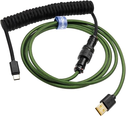 Ducky Premicord Pine Green Spiralkabel, USB Typ C auf Typ A, 1,8 m