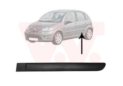 VAN WEZEL Zier-/Schutzleiste, Tür Schwarz Hinten Links passend für Citroën C3 I