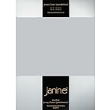 Janine Spannbettlaken Elastic - extra weiches und elastisches Spannbetttuch - für Matratzen 140x200cm bis 160x220cm Silber