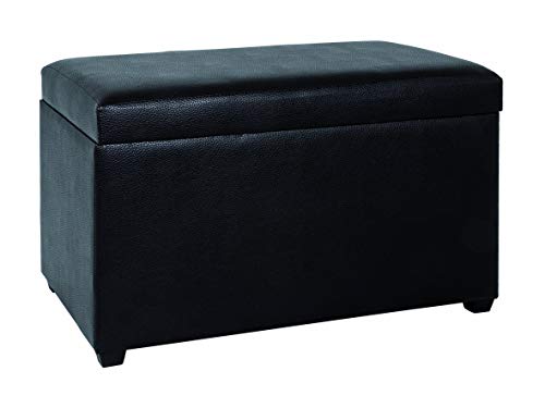 Haku Möbel Sitztruhe - Gepolstert aus Kunstleder in Schwarz, Höhe 42 cm