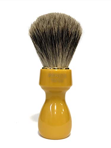 Zenith Barber Rasierpinsel mit 100% echtem Dachshaar und Butterscotch Harzgriff - Best Badger - Made in Italien