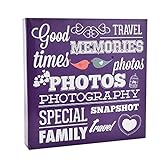 ARPAN Einsteck-Fotoalben für 500 Fotos, groß, modernes Design, Ringbuch, Geschenk, 2 Stück, Memories Purple, 33 x 3 x 34 cm Approx