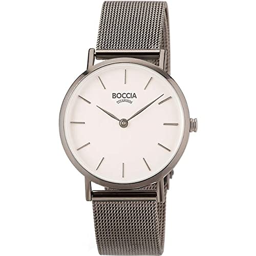 Boccia Damen Analog Quarz Uhr mit Edelstahl Armband 3281-04