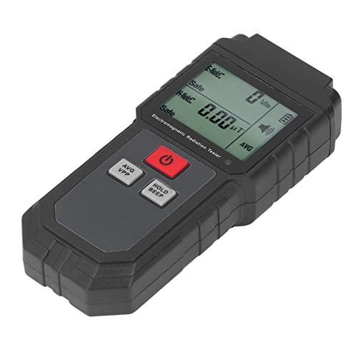 Tester für elektromagnetische Strahlung, automatischer Alarm, 1 V/m-1999 V/m, schwarzes EMF-Messgerät für Mobiltelefone im Home Office