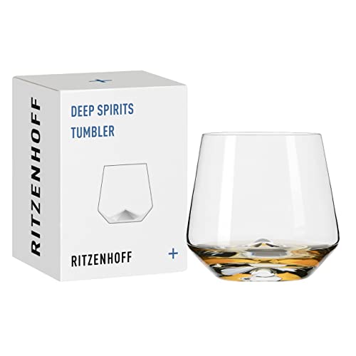 RITZENHOFF 3841002 Tumbler-Glas 400 ml – Serie Deep Spirits Nr. 2 Diamant – Relief im Kristallboden – Made in Germany
