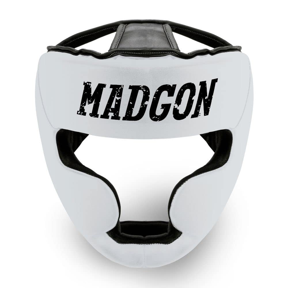 MADGON Premium Kopfschutz, Boxhelm mit Perfekter Sicht und maximalem Schutz, Gesichtsschutz für Kampfsport, MMA, Boxen, Kickboxen & Sparring