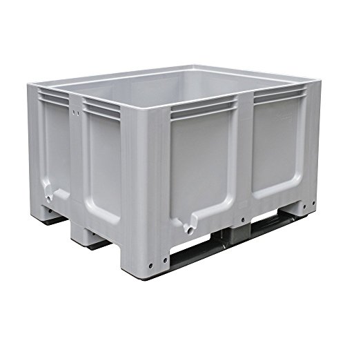Palettenbox LxBxH 1200 x 1000 x 760 mm, 3 Kufen, flüssigkeitsdicht, Einzeltragkraft pro Box bis zu 600 kg, kältebeständig bis -40ºC