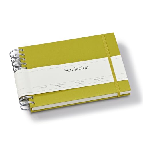 Semikolon 369983 Spiral Album Mini Mucho – 25x16 cm – Fotoalbum, 90 Seiten cremeweiß, Fotobuch, matcha hell-grün