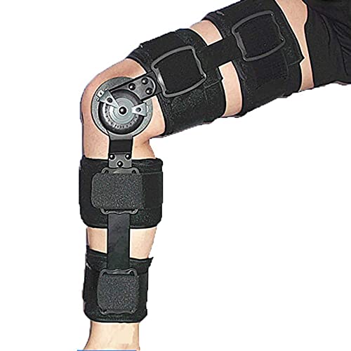 HDGRNCC Gelenkknieorthese - Kniewegsperrenorthese Beinorthesen Orthopädische Patella - Knieorthesen-Stützorthese, Verstellbar Für Linkes Bein Und Rechtes Bein, Schwarz