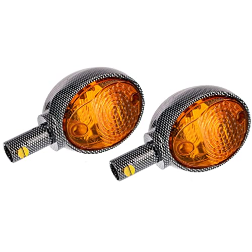 MZA-Flügel Set: 2 Blinker in Carbonoptik mit orangenem Glas - Simson KR51/1 Schwalbe, KR51/2 Schwalbe, SR4-2 Star, SR4-3 Sperber, SR4-4 Habicht, MZ ES