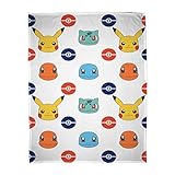 Offizieller Pokemon Fleece-Überwurf | Superweiche Decke, Abzeichen-Design, Schlafzimmer-Kollektion, mehrfarbig (Fleecedecke)