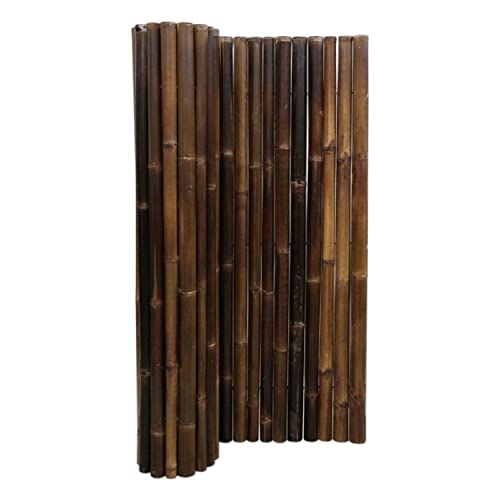 Extrem stabiler Bambus Holz Sichtschutz Rollzaun XL NIGRA (BxH) 180 cm x 100 cm von DE-COmmerce® I hochwertiger Windschutz mit extra starken Bambusrohren