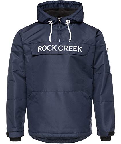 Rock Creek Herren Windbreaker Jacke Übergangsjacke Anorak Schlupfjacke Kapuze Regenjacke Winterjacke Herrenjacke Jacket H-167 Dunkelblau 3XL