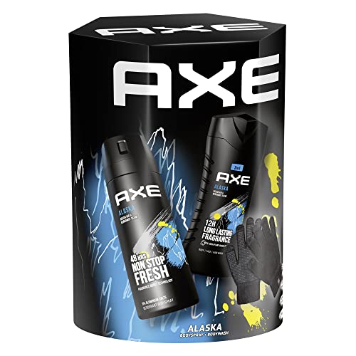 Axe Geschenkset Alaska Pflegeset mit Bodyspray, Duschgel und Smartphone Handschuhen (150 ml + 250 ml) 1 Stück