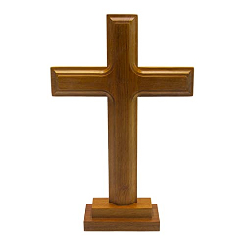 Holzkreuz stehend Dekor Altarkreuz mit Ständer doppelseitiges Tischkreuz Geschenk Kreuz für Gebet