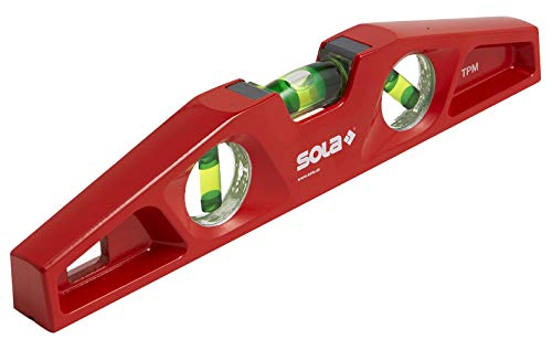 SOLA LSTFM Die Cast Magentic Level Torpedo-Wasserwaage, Druckguss, magnetisch, 25,4 cm, rot, 10-Inch