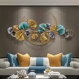 Luxus Modern Wanddekoration Wohnzimmer, Handgemachte 3D Wandbild"Ginkgo Leaf" aus Metall, Large Hängende Wandschmuck für Schlafzimmer, Esszimmer Wohnkultur, Wandverzierung, Deko-Objekt(Size:120X60CM)