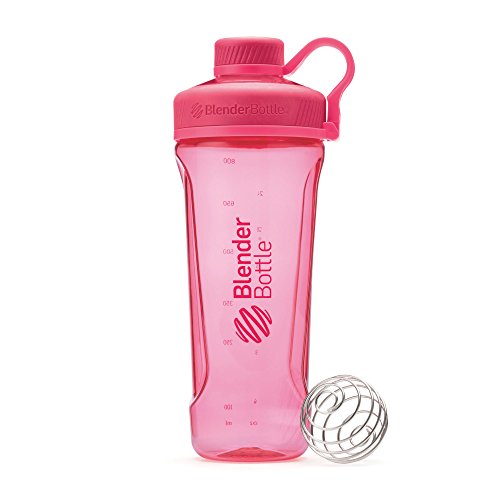 BlenderBottle Radian Tritan Trinkflasche mit BlenderBall, geeignet als Eiweiß Shaker, Protein Shaker, Wasserflasche, BPA frei, skaliert bis 700 ml, Fassungsvermögen 940 ml, pink