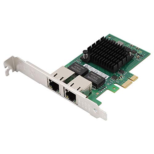2-Port PCI-E-Netzwerkkarte, ASHATA i350-T2 PCI-E-Dual-Port Für Intel i350-AM2-Chip-Prozessor Gigabit-Netzwerkkarte, Für Intel Gigabit-Karte LAN-Karte PCI-E-Netzwerkkarte mit schneller