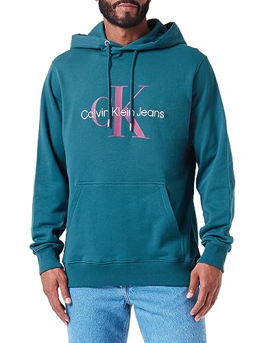 Calvin Klein Jeans Herren Seasonal Monologo Regular Hoodies, Atlantic Deep, L