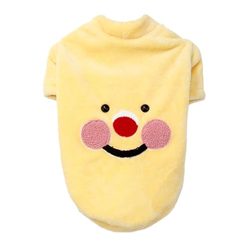 PAPABA Haustier-Sweatshirt für Hunde, warme, Bequeme Flanell-Kleidung mit einzigartigem gesticktem Design-Pullover für gemütliche Winterartikel Gelb D