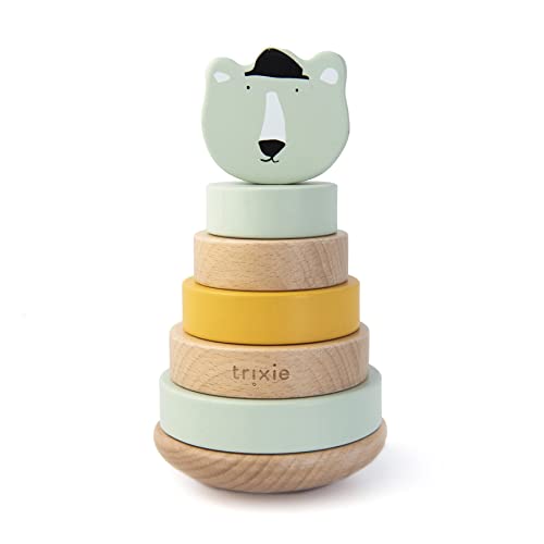 Trixie Stapelturm mit Ringem aus Holz Mr. Polar Bear Eisbär Mint