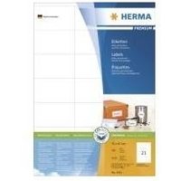 HERMA Premium - Permanent selbstklebende, matte laminierte Papieretiketten - weiß - 70 x 42 mm - 2100 Etikett(en) (100 Bogen x 21) (4451)
