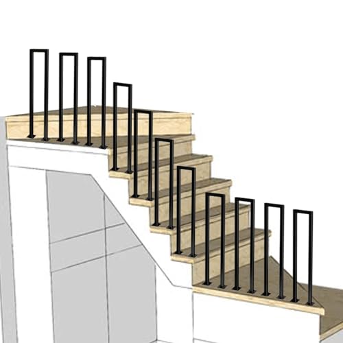 Geländer Handlaufgeländer for Treppen, Terrassendielen, schwarzes Geländer, rutschfeste Sicherheitsstütze, 200 kg, for Stufen im Innen- oder Außenbereich (Size : 95cm)