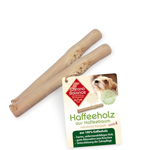 ChronoBalance® Kaffeeholz Kau-Knochen für Hunde, Hundespielzeug aus Holz - Kauspielzeug, Kaustab, und Kaustange zur Zahnpflege, als Spielzeug, Beschäftigung, Stressabbau, Mundgeruch (5 x Größe S)