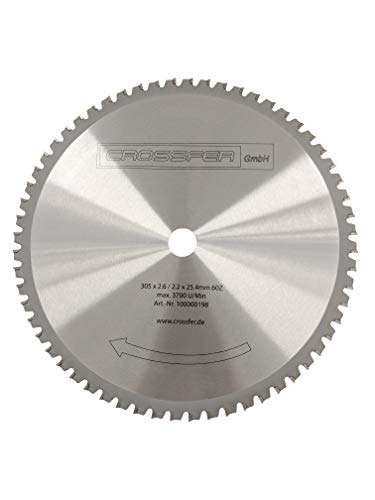HM Kreissägeblatt 305 x 25,4 mm 60Z Universal für Metall und Kunststoff, hartmetallbestücktes Sägeblatt für viele unterschiedliche Anwendungen