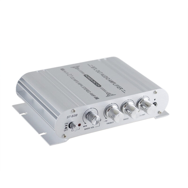 40W HiFi-Verstärker 2.1-Kanal-Verstärker Super Bass DC 12V Filter mit großer Kapazität Audioverstärker für CD DVD MP3-La