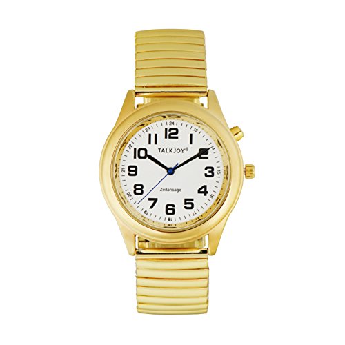 Premium Damen Sprechende Armbanduhr Goldene Uhr Senioren Blindenuhr Zeitansage