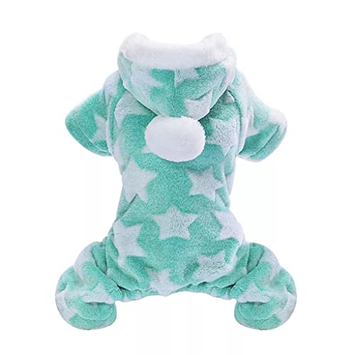 Dog Clothes Fleece Welpen Chihuahua Kleidung Winter Mantel Overall Hund Costume Hooded Pajamas for Small Medium Dogs Cats (B M-Code)