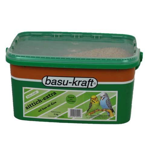 BASU Sittich Extra 3 kg im Eimer - Alleinfutter für Wellensittiche und andere kleine Sittiche