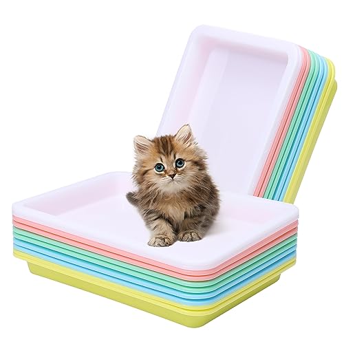 Mochalight Mini-Katzentoilette aus Kunststoff, tragbar, klein, für Kätzchen, Kaninchen, Katzen, 10 Stück