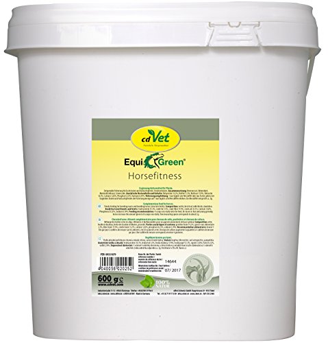 cdVet Naturprodukte EquiGreen Horsefitness 600 g - Pferde - Strukturkräutermischung - Rationsergänzung des Kraftfutters - Reitpferde, Zuchtstuten und Aufzuchtpferde - Mineralstoffe - Gesunheit -
