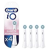Oral-B iO Sanfte Reinigung Aufsteckbürsten für elektrische Zahnbürste, 4 Stück, sanfte Zahnreinigung, Zahnbürstenaufsatz für Oral-B Zahnbürsten