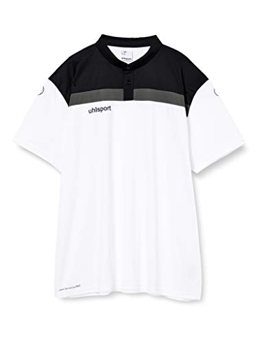 uhlsport Herren Offense 23 Polo Shirt Poloshirt, weiß/Schwarz/Anthra, XXXL