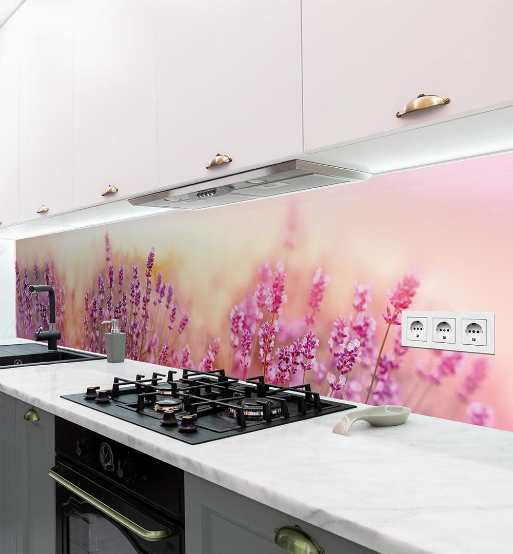 MyMaxxi - Selbstklebende Küchenrückwand Folie ohne Bohren - Motiv Blume 01-60cm hoch - Klebefolie Wandbild Küche - Wand-Deko – Blumen Natur Wiese 220 x 60 cm
