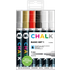 Molotow Kreidemarker Chalk (Basic-Set 1, Strichstärke 4 mm, nachfüllbar) 6er Etui sortiert