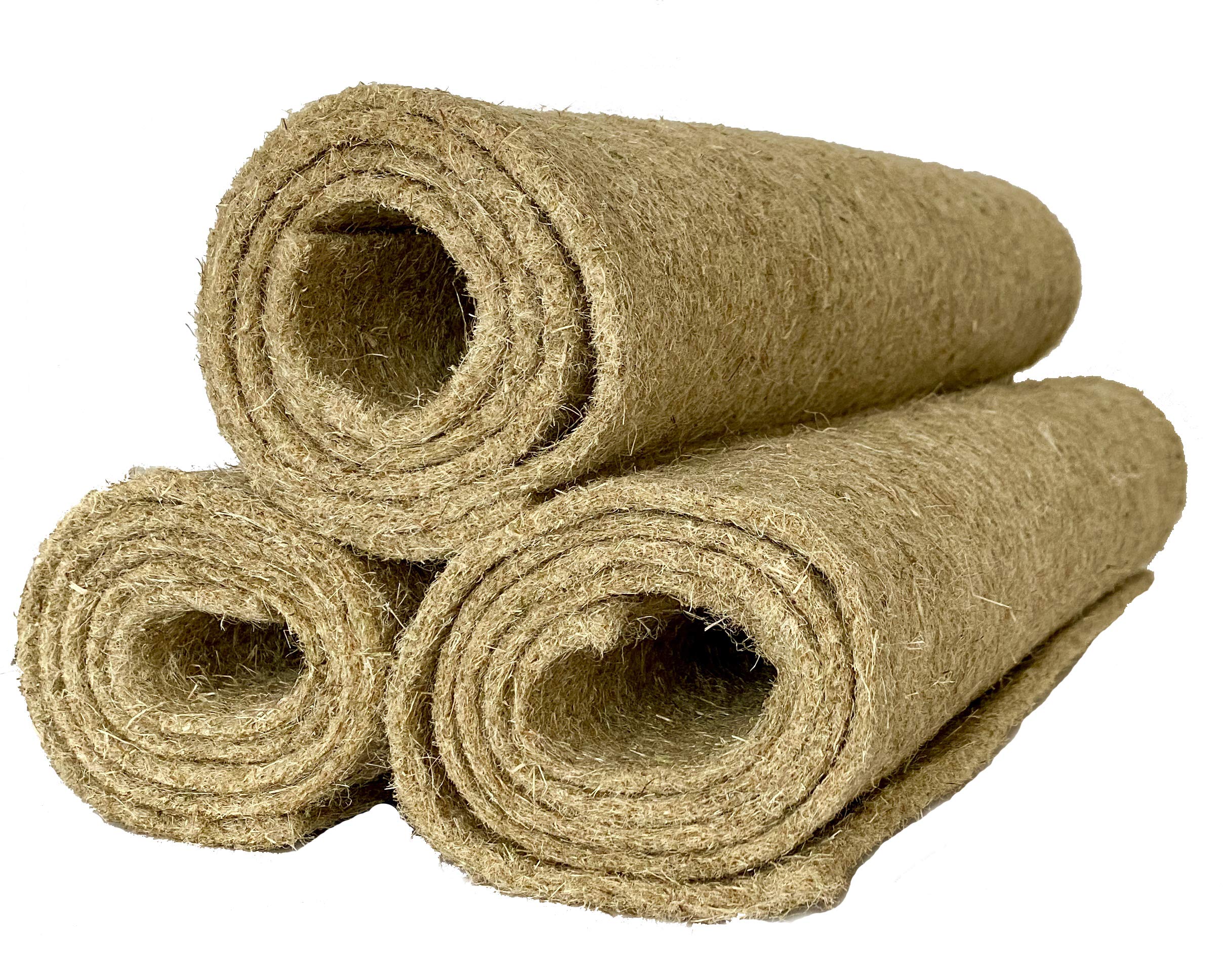 pemmiproducts Nager-Teppich aus 100% Hanf, 120 x 60 cm ca. 5 mm dick, 3er Pack (EUR 8,50/Stück), Nagermatte, Hanfmatte geeignet als Käfig Bodenbedeckung für Nagetiere und Kleintiere, Nagerteppich