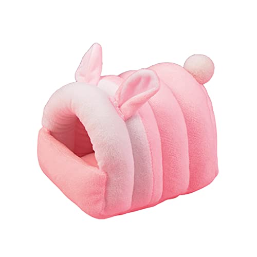 Benoon Meerschweinchen-Höhle Bett Eichhörnchenbett Halbgeschlossenes Design hautfreundlich atmungsaktiv Kleintier Hamster Eichhörnchen Nest Haus Haustierprodukt – Pink XL