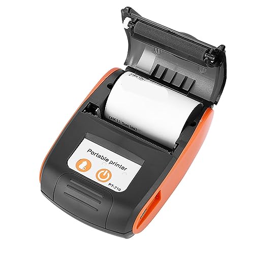 Lazmin Mini-USB-Taschen-Thermodrucker, tragbarer drahtloser BT-Empfangsdrucker mit 50-89,9 mm/s für Einzelhandelsgeschäfte/Restaurants/Fabriken/Logistik(Orange)