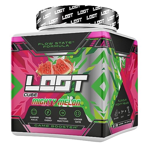 NEU | LOOT® - Premium Game Booster mit Flow-State® Formel | 50 Servings (400g) mit Koffein | 20 hochdosierte Inhaltsstoffe | Konzentration Ausdauer Reaktionsfähigkeit | Gaming Booster (Mighty Melon)