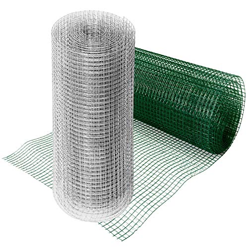 casa pura® Drahtgitter grün | 4-Eck-Geflecht Volierendraht, mit PVC-Beschichtung | Verschiedene Größen, 100cmx5m