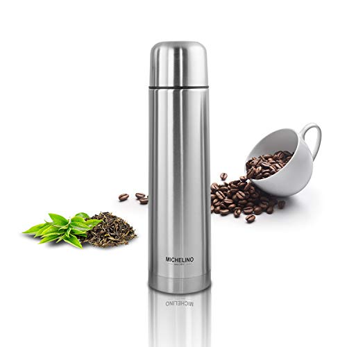 Thermoskanne Vacuum-Isolierfalsche 0,75 Liter Edelstahl BPA-Frei mobiler Kaffeebecher, Tee Kafee Thermosflasche Kaffeebecher to go