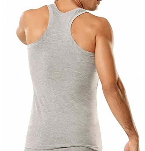 5 Stück Tutku Herren Muskelshirts Weiss, grau oder schwarz, Unterhemden Tank Top Shirt Baumwolle Gr. S bis XL (grau XL)